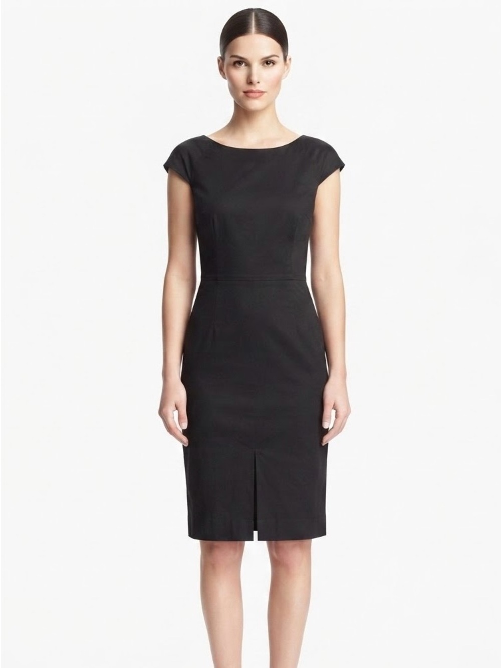 Banana Republic 6 Black Cap Sleeve Sheath Dress Knee Short Formal Work